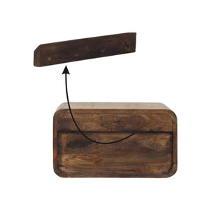 Wall-Mount Open Slot Bedside | Floating Solid Wood Nightstand