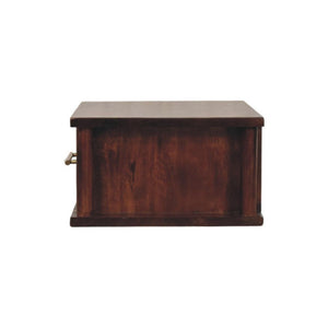 Wall-Mounted Bedside Table | Brass Handle | Floating Storage Design