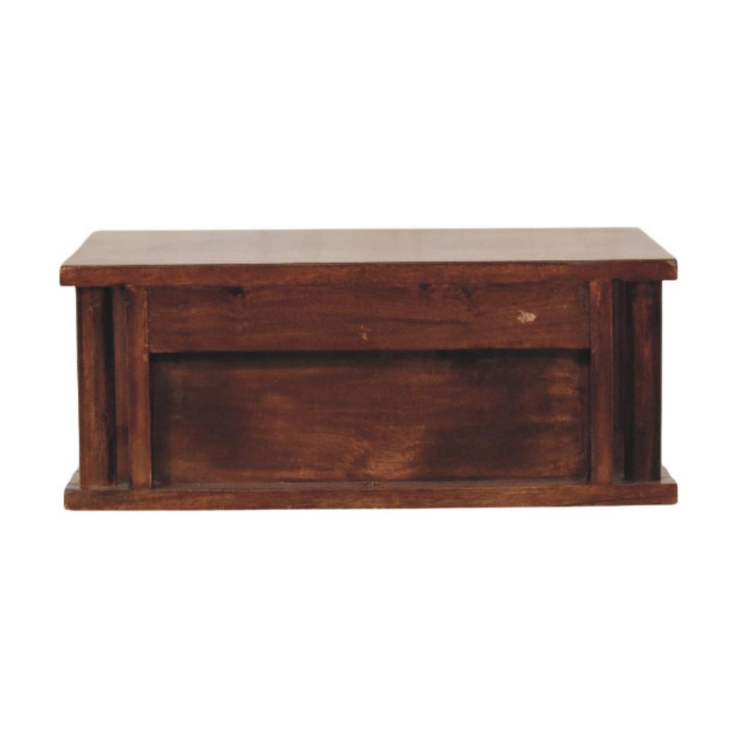 Wall-Mounted Bedside Table | Brass Handle | Floating Storage Design