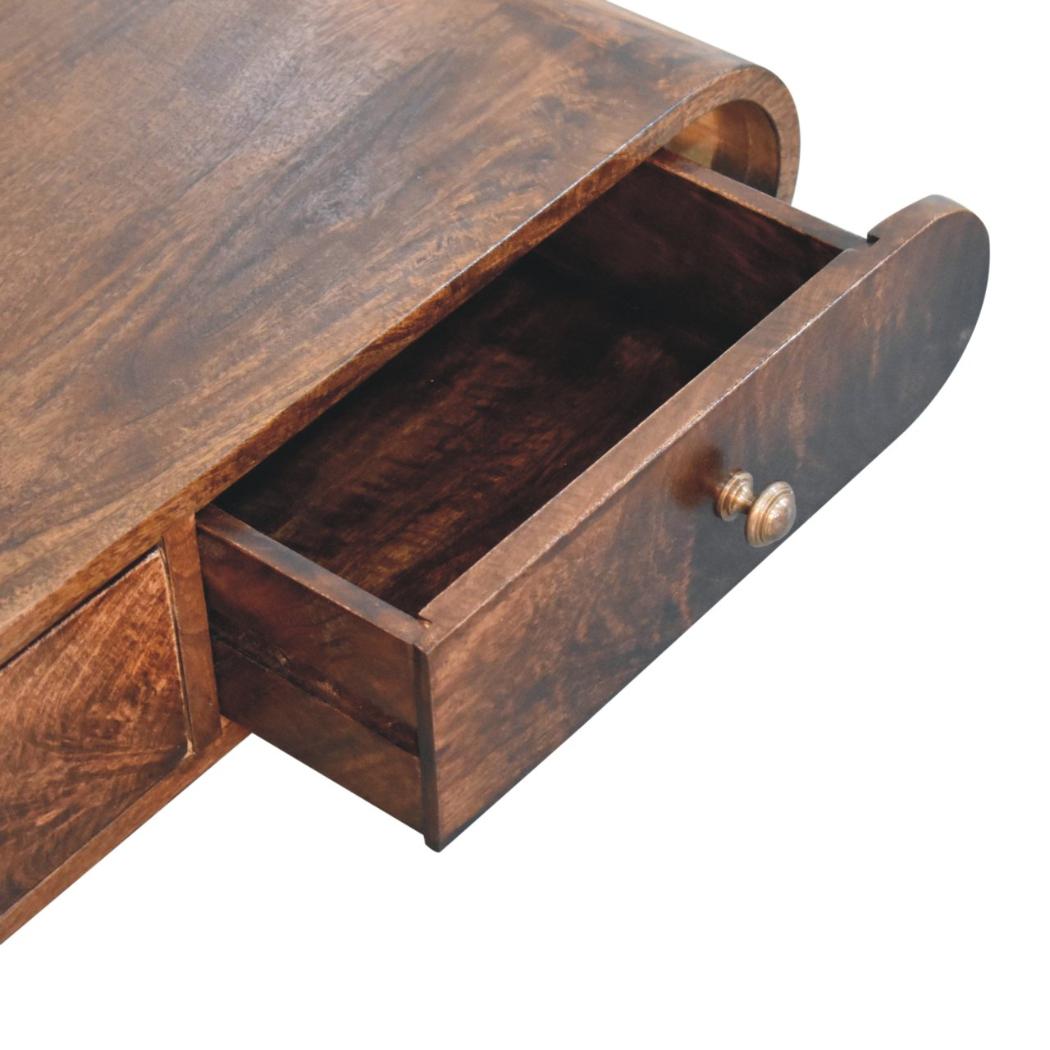 Wall-Mounted Console | Solid Mango Wood | California Walnut Finish