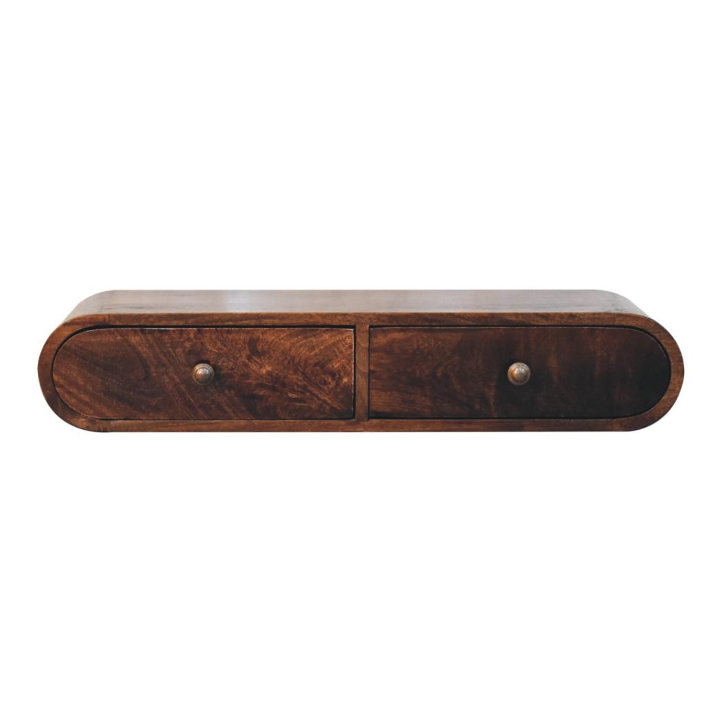 Wall-Mounted Console | Solid Mango Wood | California Walnut Finish