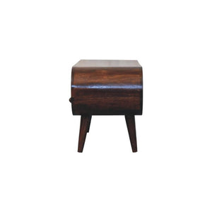 Walnut Curved Media Unit | 2 Drawer TV Storage