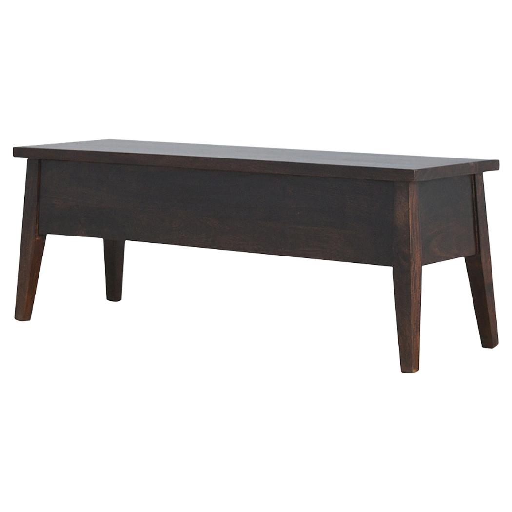Walnut Hallway Storage Bench | Solid Mango Wood | Walnut Finish | Entryway Seating & Storage