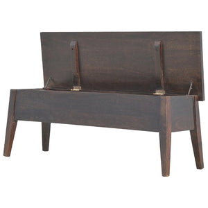 Walnut Hallway Storage Bench | Solid Mango Wood | Walnut Finish | Entryway Seating & Storage