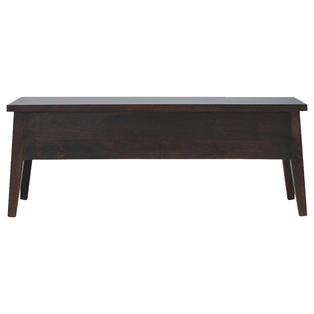 Walnut Hallway Storage Bench | Solid Mango Wood | Walnut Finish | Entryway Seating & Storage