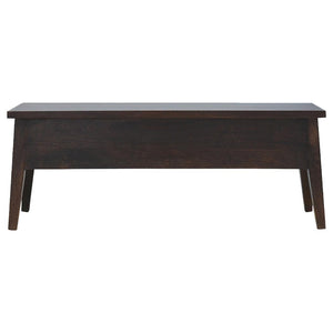 Walnut Hallway Storage Bench | Solid Mango Wood | Walnut Finish | Entryway Seating & Storage