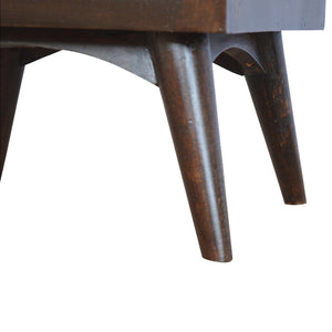 Walnut Nordic Bedside Table | Solid Mango Wood | Light Walnut Finish | 2 Drawer Nightstand