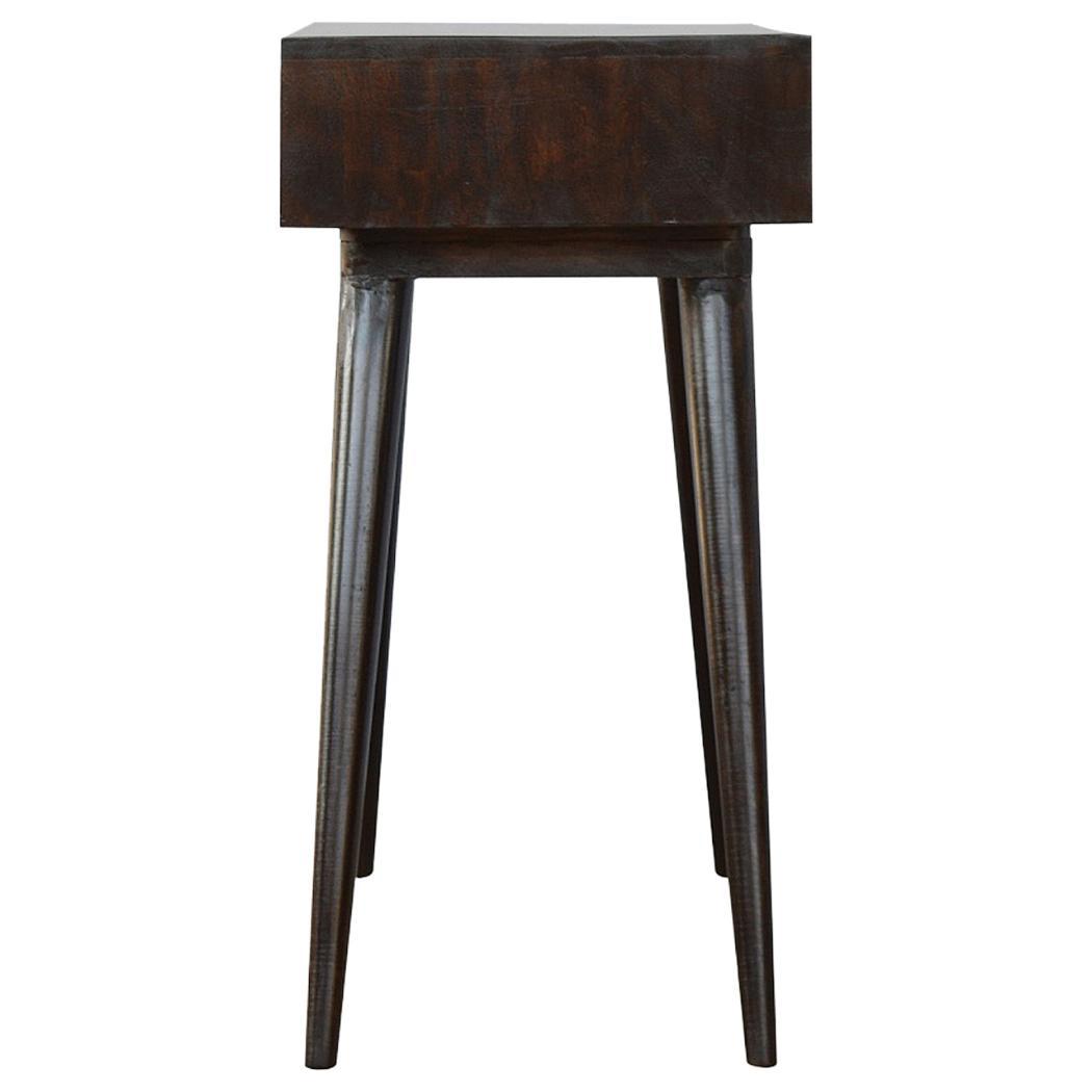 Walnut Open Writing Desk | Solid Mango Wood | Walnut Finish | 2 Shelf Home Office Desk
