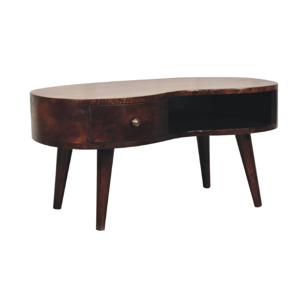 Wave Coffee Table | Walnut Finish | Sculptural Living Room Design