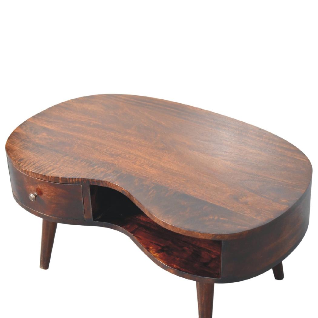 Wave Coffee Table | Walnut Finish | Sculptural Living Room Design