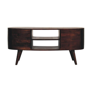Wave Entertainment Unit | Light Walnut Finish | Sculptural TV Storage