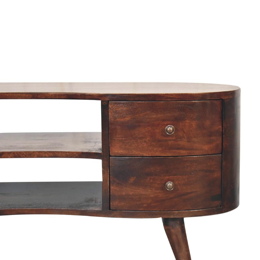 Wave Entertainment Unit | Light Walnut Finish | Sculptural TV Storage