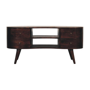 Wave Entertainment Unit | Light Walnut Finish | Sculptural TV Storage