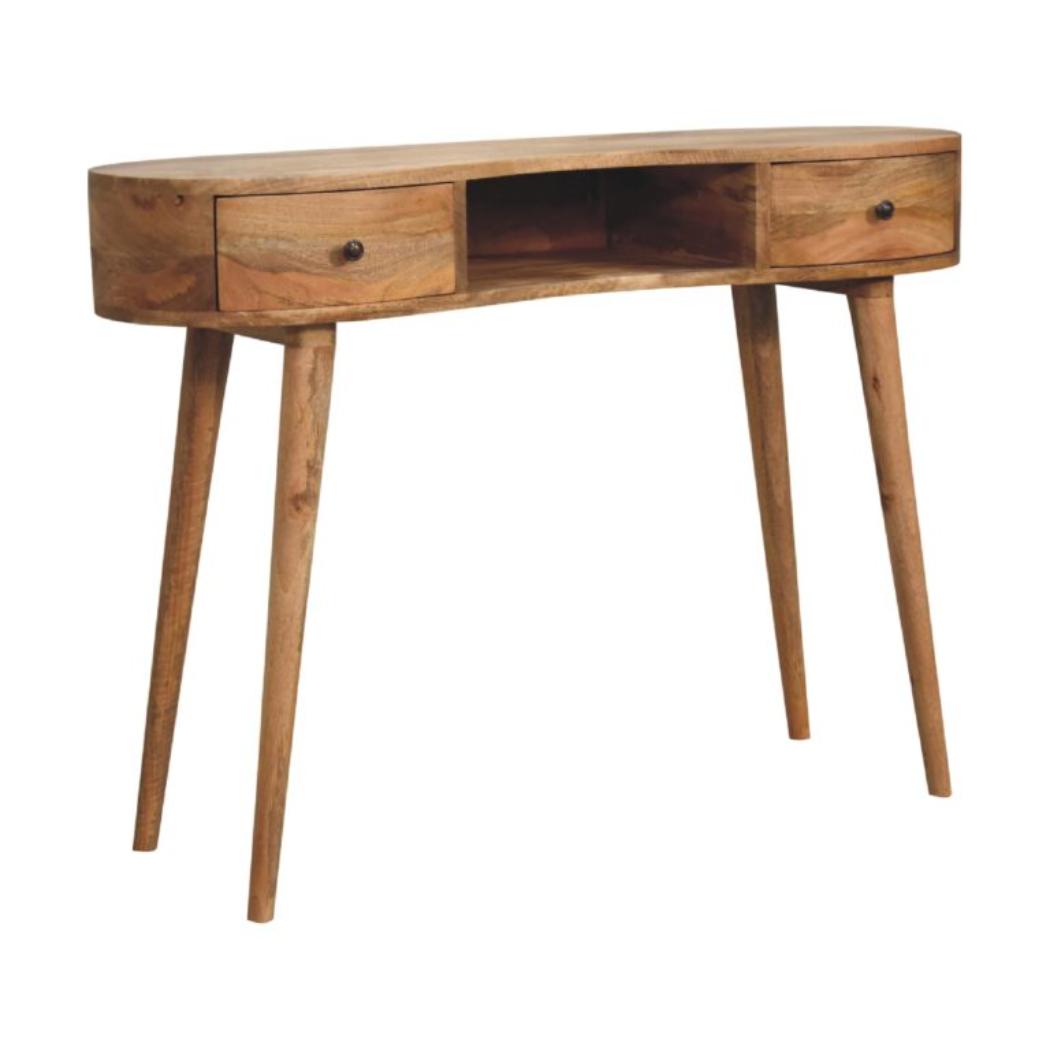 Wave Writing Desk | Oak Finish | Curved Home Office Design