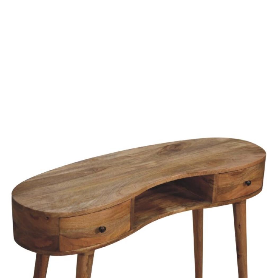Wave Writing Desk | Oak Finish | Curved Home Office Design