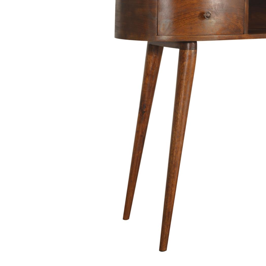 Wave Writing Desk | Solid Mango Wood | Chestnut Finish | Home Office Desk