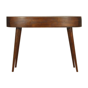 Wave Writing Desk | Solid Mango Wood | Chestnut Finish | Home Office Desk