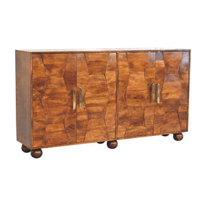 Wavecrest Cabinet | Solid Mango Wood | Chestnut Finish