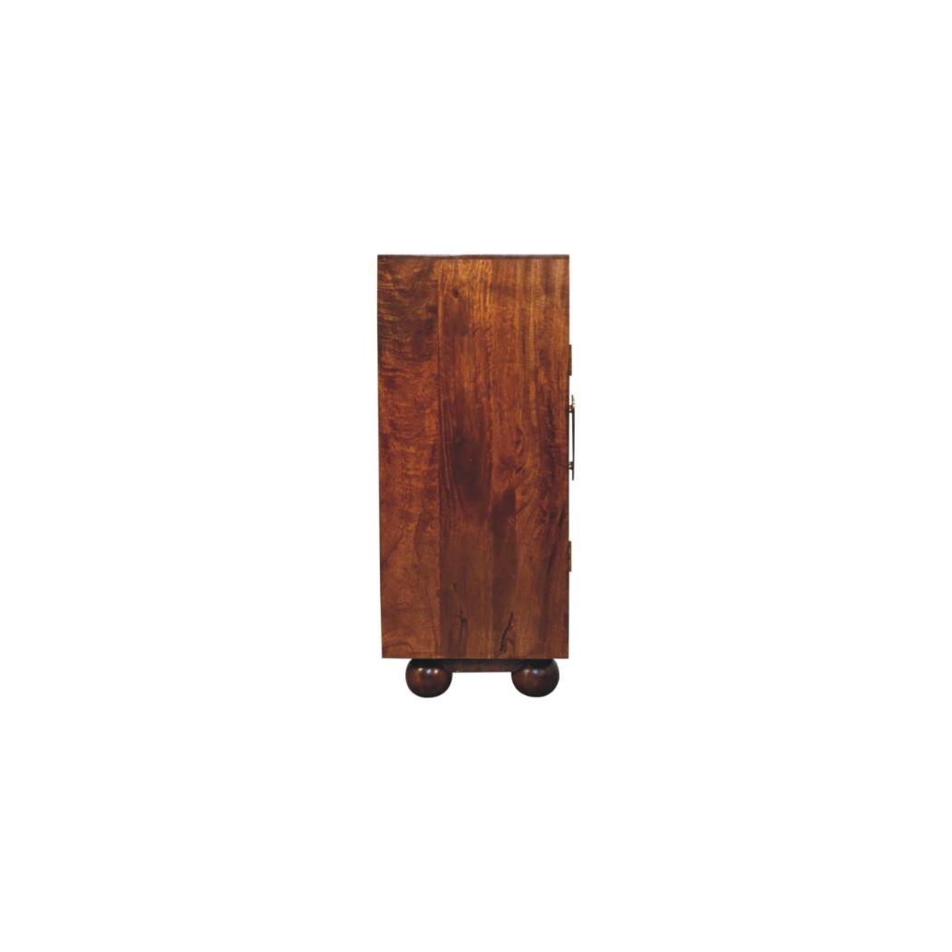 Wavecrest Cabinet | Solid Mango Wood | Chestnut Finish
