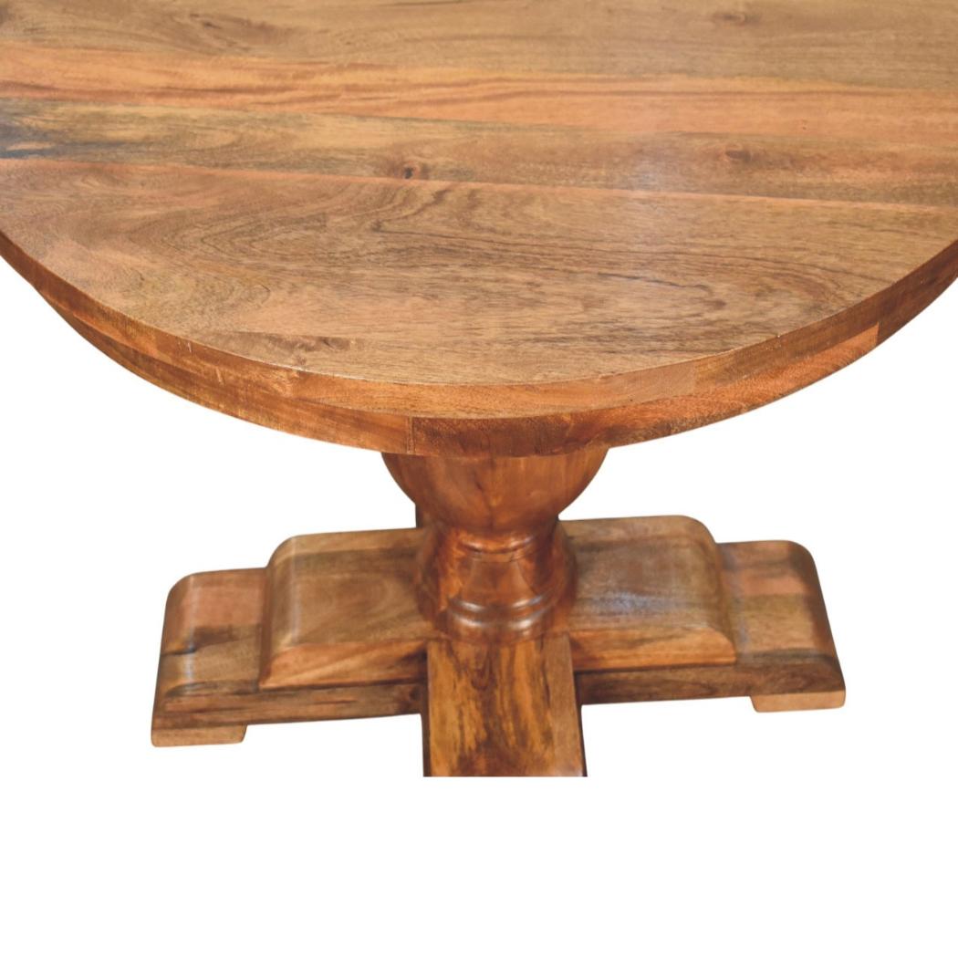 Wentworth Round Dining Table | Solid Mango Wood | Fluted Pedestal Base | Timeless Dining Table