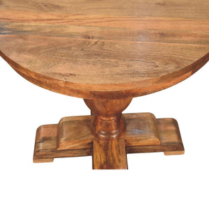 Wentworth Round Dining Table | Solid Mango Wood | Fluted Pedestal Base | Timeless Dining Table