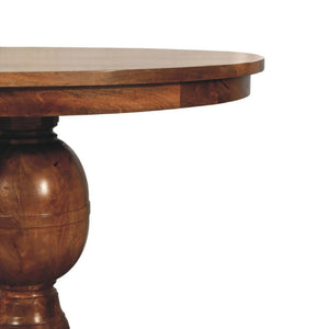 Wentworth Round Dining Table | Solid Mango Wood | Fluted Pedestal Base | Timeless Dining Table