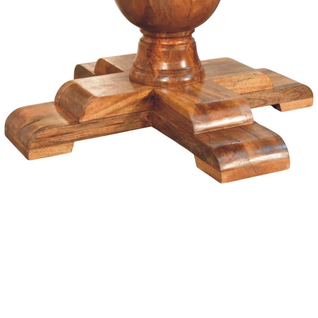 Wentworth Round Dining Table | Solid Mango Wood | Fluted Pedestal Base | Timeless Dining Table