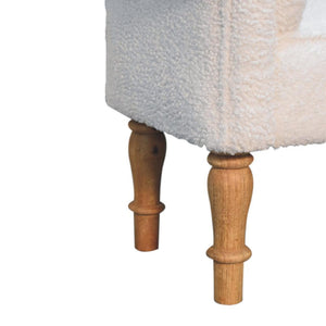 White Bouclé Bedroom Bench | Upholstered End-of-Bed Seat | Soft Contemporary Style