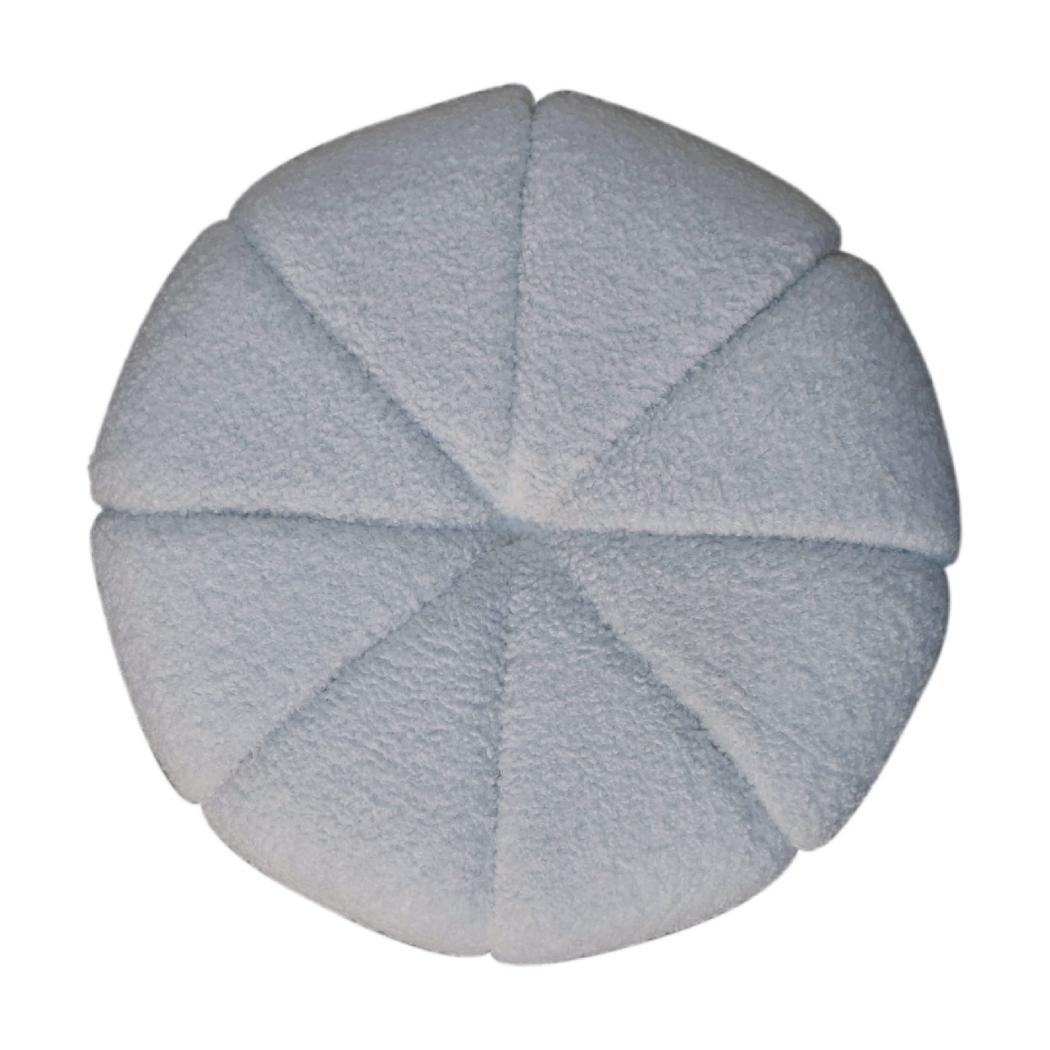 White Bouclé Circus Footstool | Round Upholstered Stool | Playful Accent Seat