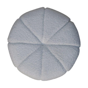 White Bouclé Circus Footstool | Round Upholstered Stool | Playful Accent Seat