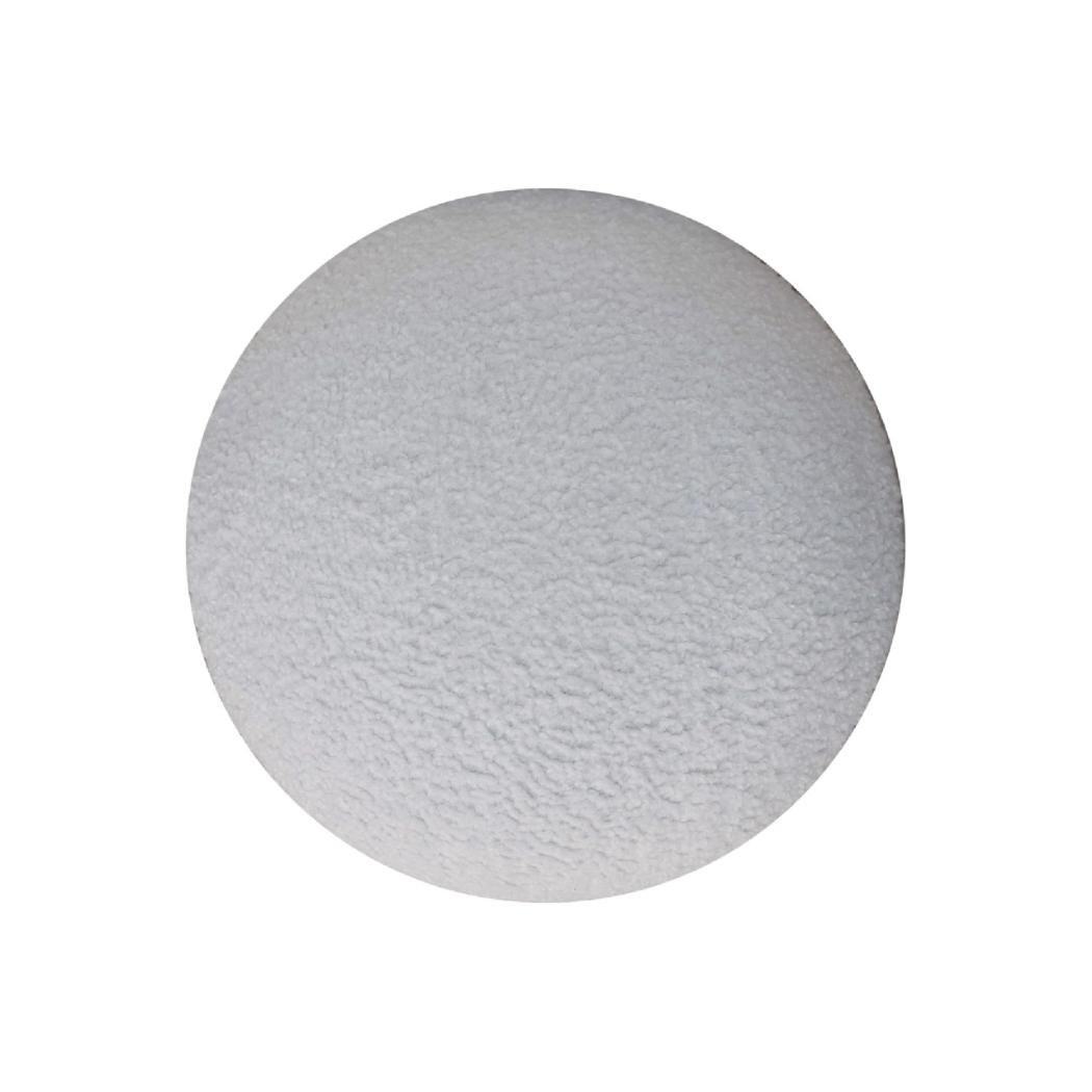 White Bouclé Mushroom Footstool | Rounded Upholstered Stool | Sculptural Accent