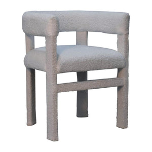 White Bouclé Occasional Chair | Upholstered Accent Seating | Soft Textured Finish