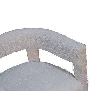 White Bouclé Occasional Chair | Upholstered Accent Seating | Soft Textured Finish