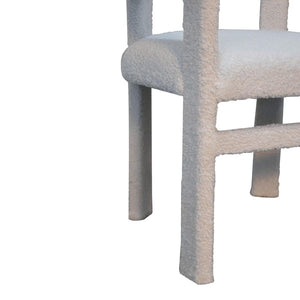 White Bouclé Occasional Chair | Upholstered Accent Seating | Soft Textured Finish