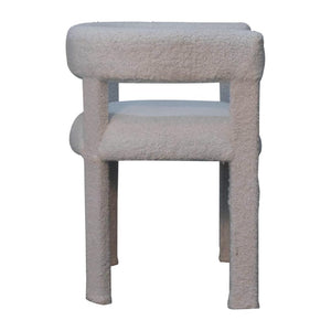 White Bouclé Occasional Chair | Upholstered Accent Seating | Soft Textured Finish