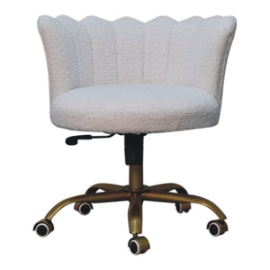White Bouclé Swivel Chair | Upholstered Accent Seating | Soft Contemporary Style