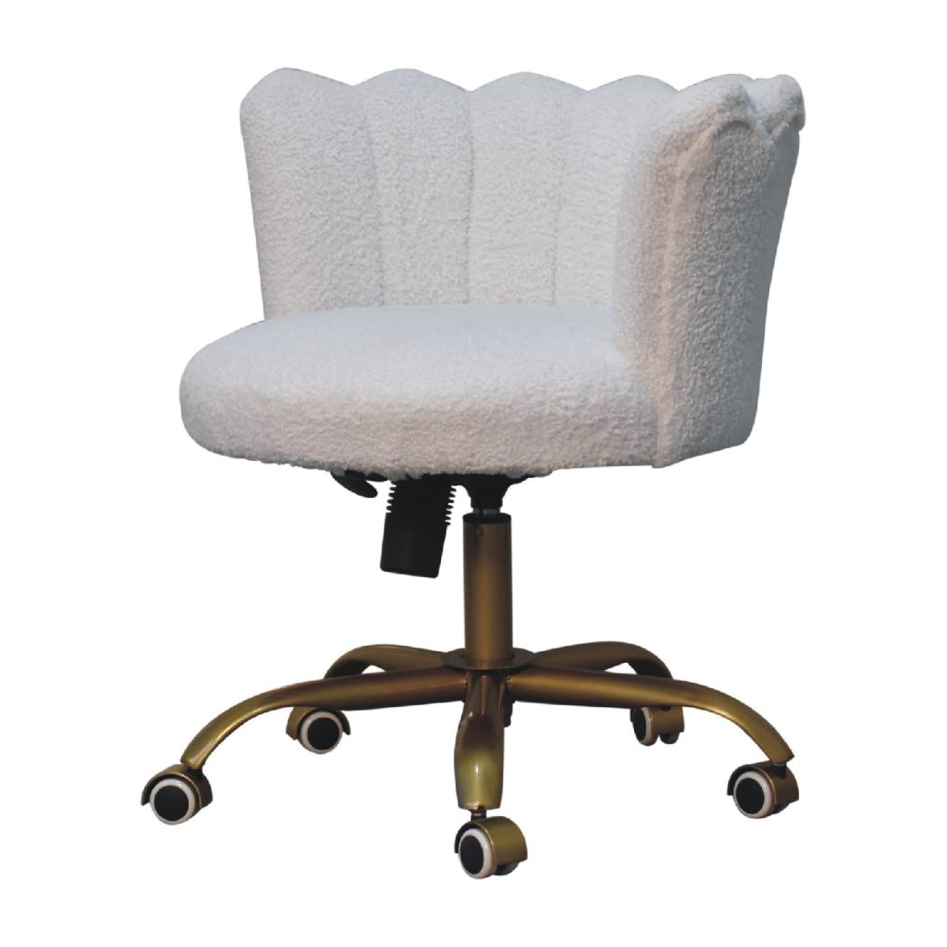 White Bouclé Swivel Chair | Upholstered Accent Seating | Soft Contemporary Style