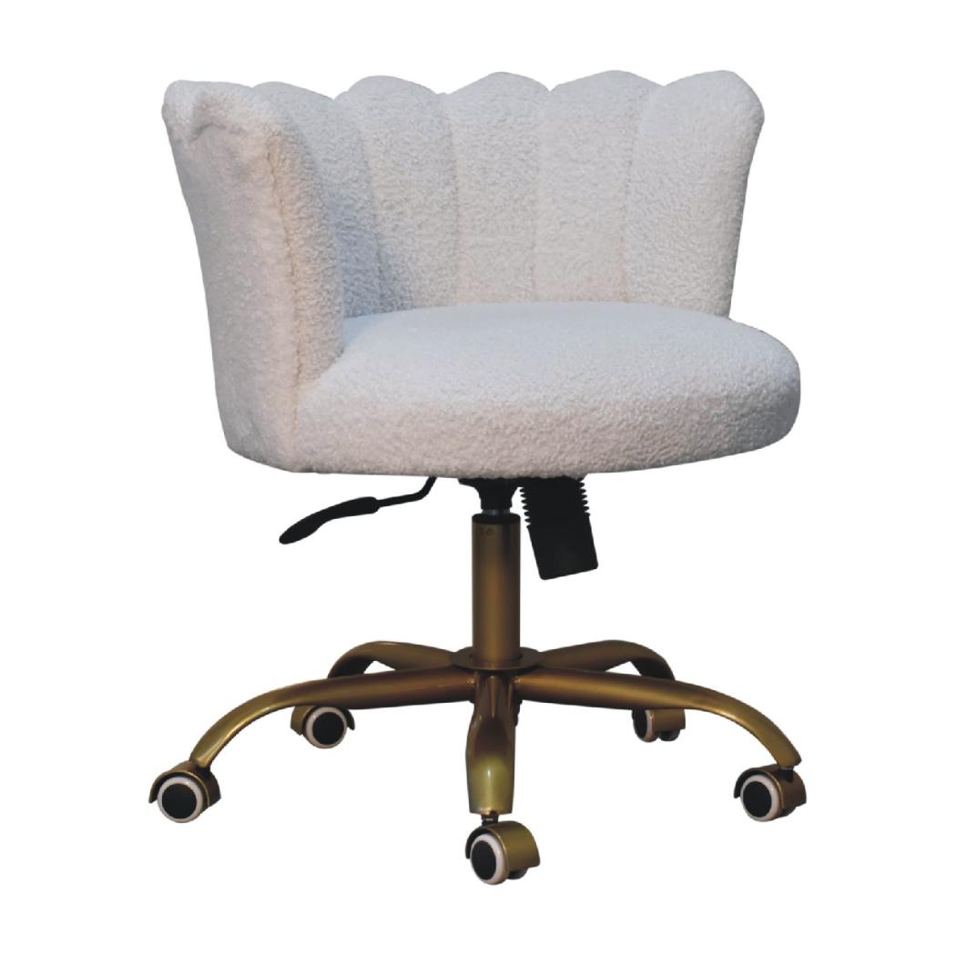 White Bouclé Swivel Chair | Upholstered Accent Seating | Soft Contemporary Style