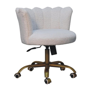 White Bouclé Swivel Chair | Upholstered Accent Seating | Soft Contemporary Style