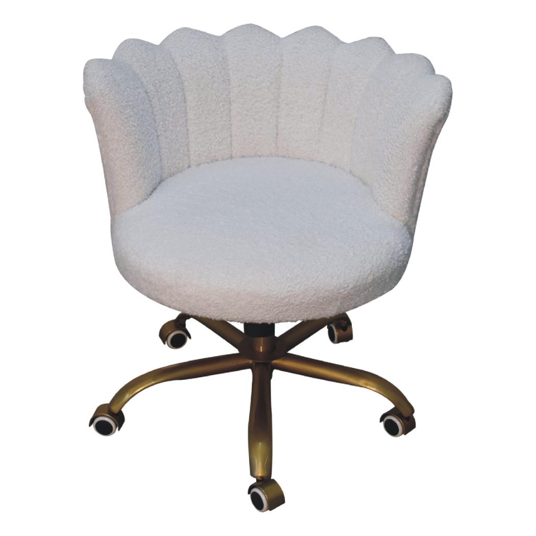 White Bouclé Swivel Chair | Upholstered Accent Seating | Soft Contemporary Style