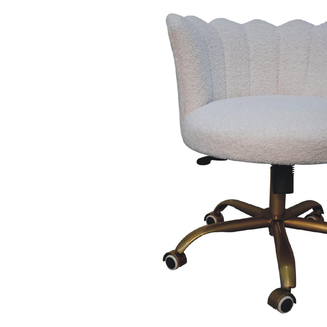 White Bouclé Swivel Chair | Upholstered Accent Seating | Soft Contemporary Style