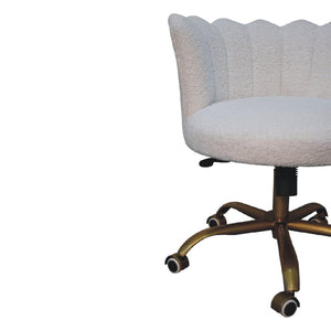 White Bouclé Swivel Chair | Upholstered Accent Seating | Soft Contemporary Style