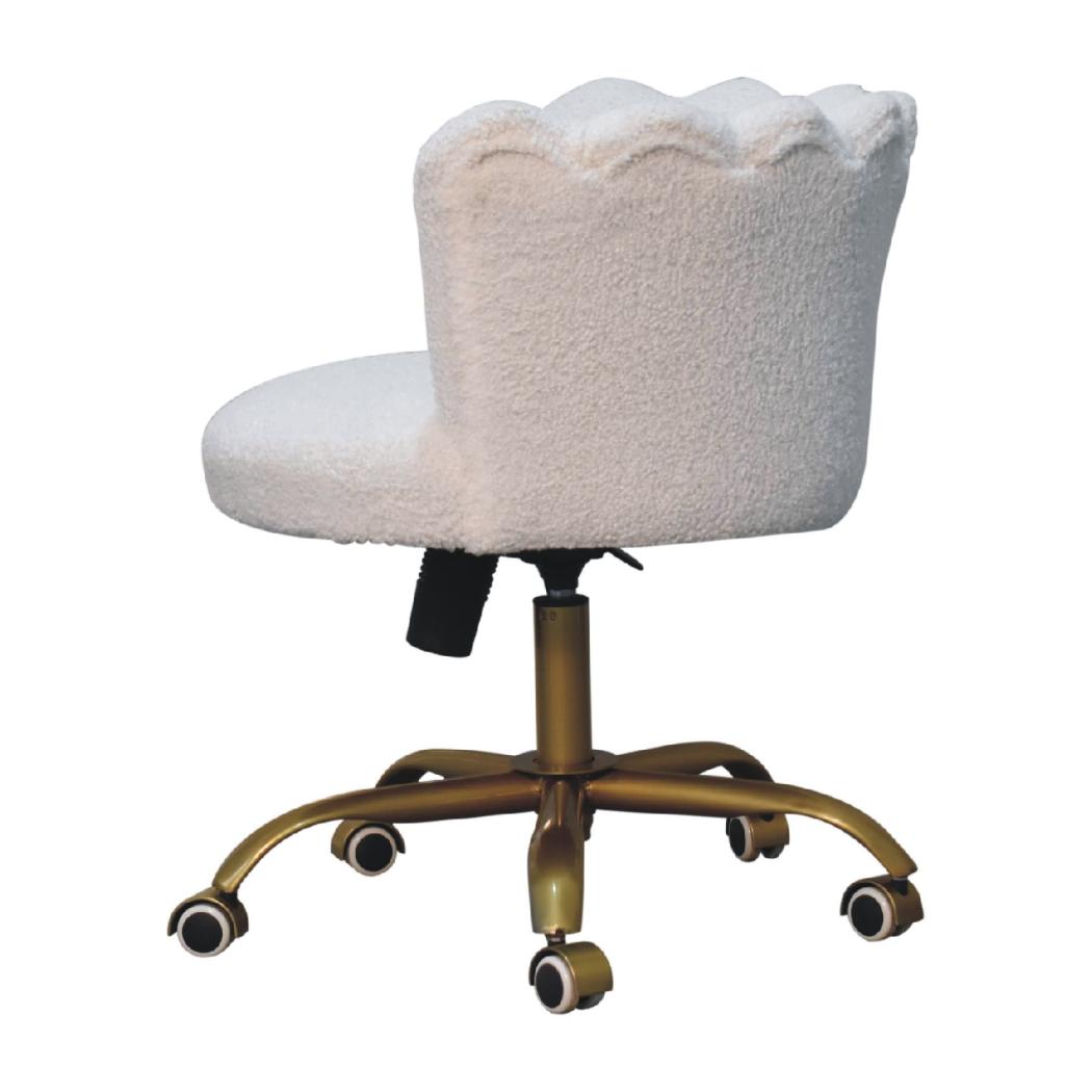 White Bouclé Swivel Chair | Upholstered Accent Seating | Soft Contemporary Style