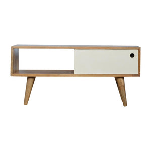 White Sliding Media Unit | Sliding Storage | Contemporary TV Unit
