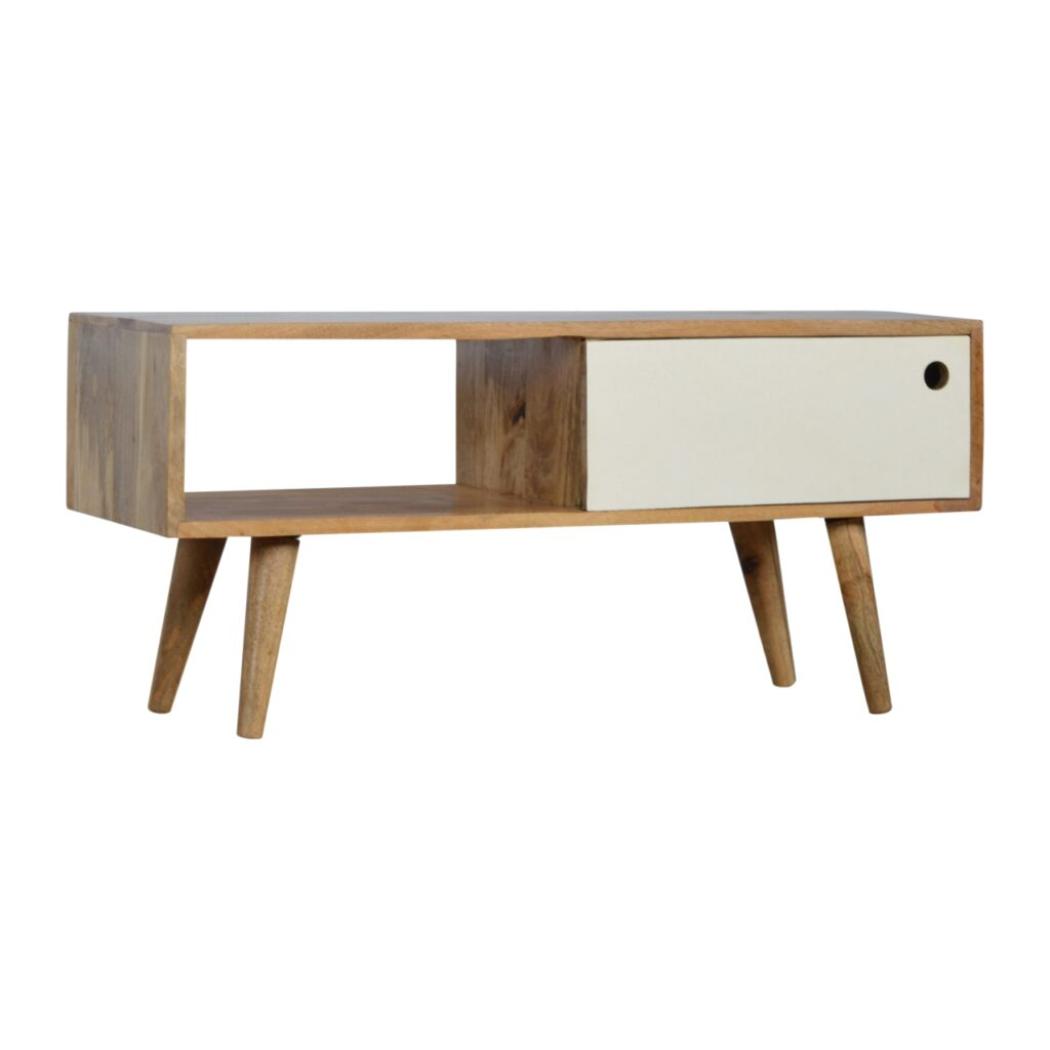 White Sliding Media Unit | Sliding Storage | Contemporary TV Unit