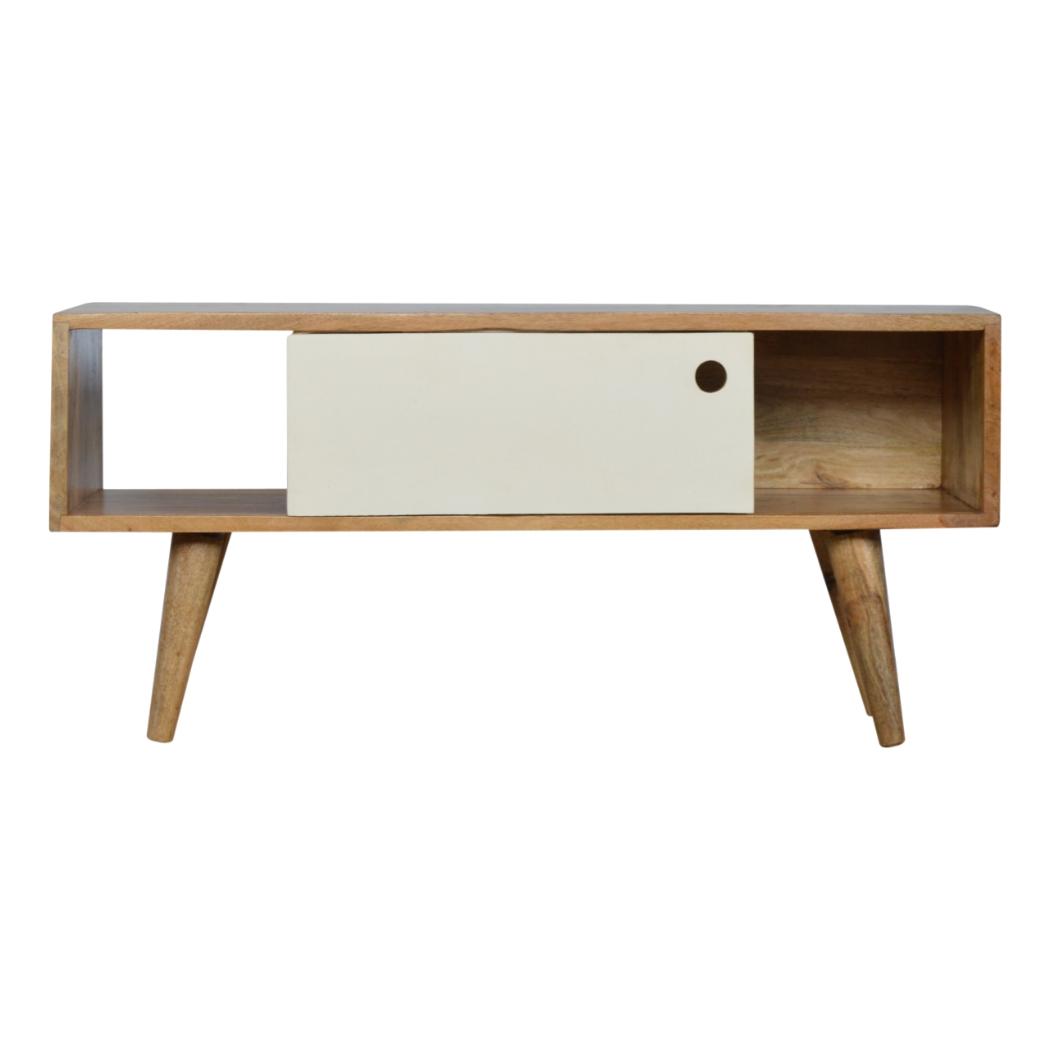 White Sliding Media Unit | Sliding Storage | Contemporary TV Unit