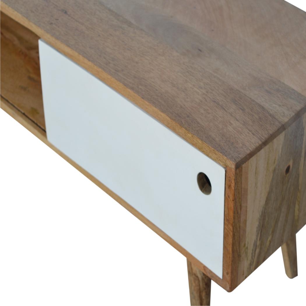 White Sliding Media Unit | Sliding Storage | Contemporary TV Unit