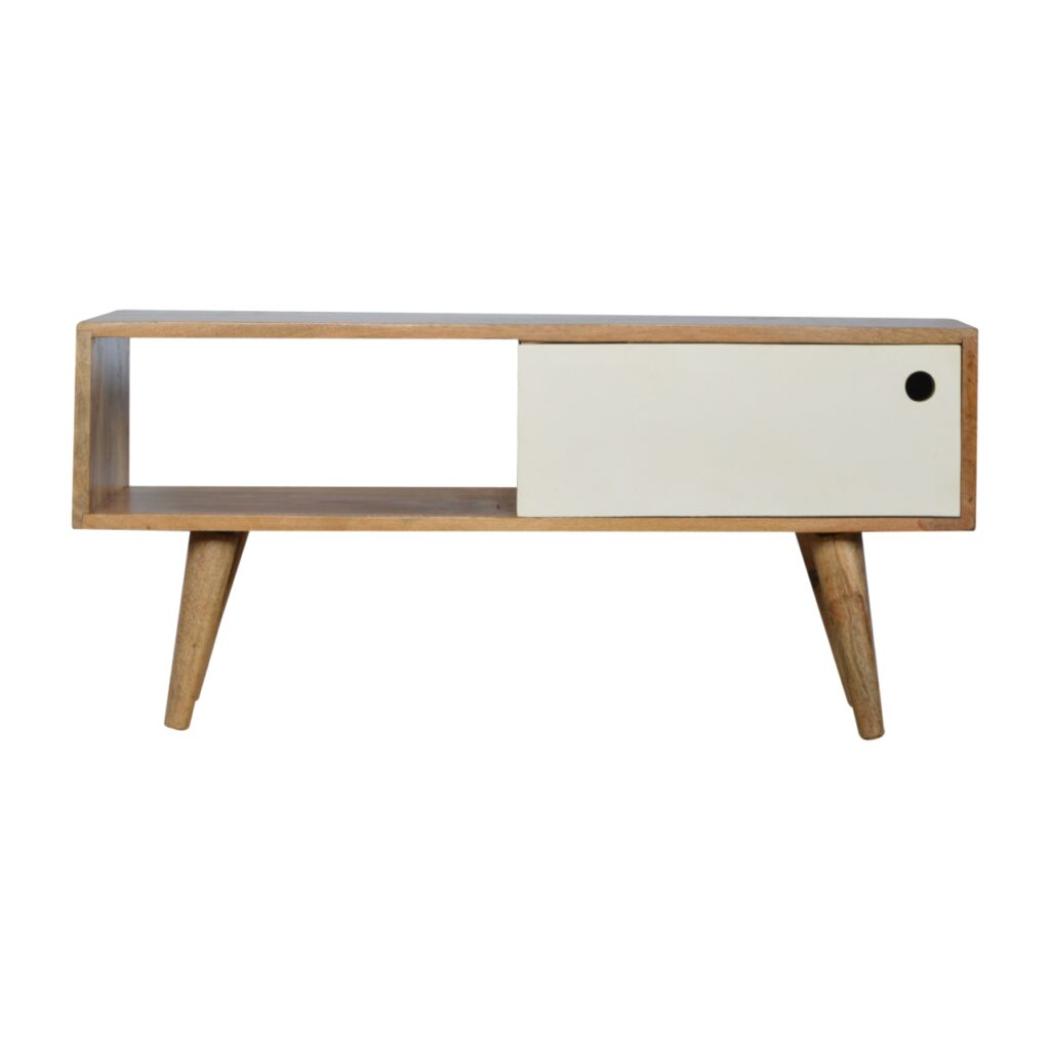White Sliding Media Unit | Sliding Storage | Contemporary TV Unit