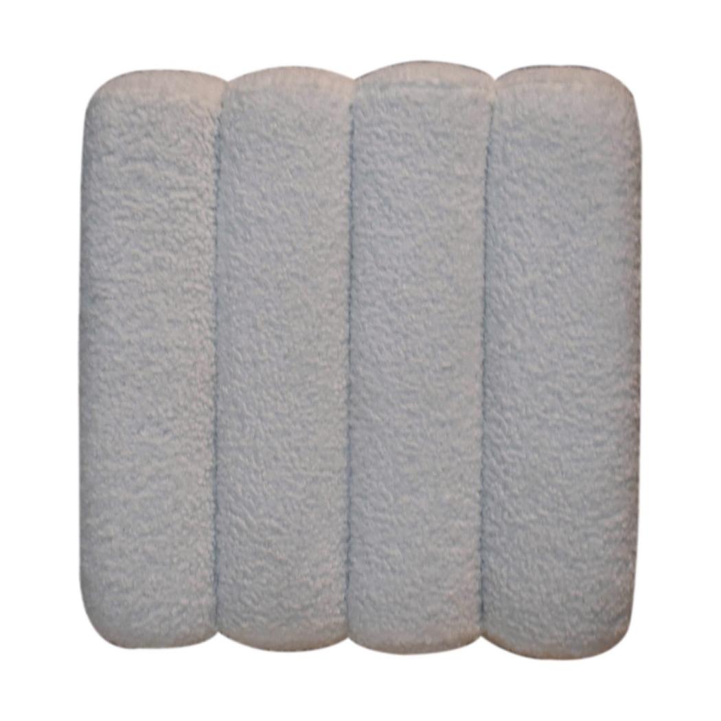 White Wavy Bouclé Footstool | Sculptural Upholstery | Soft Accent Stool