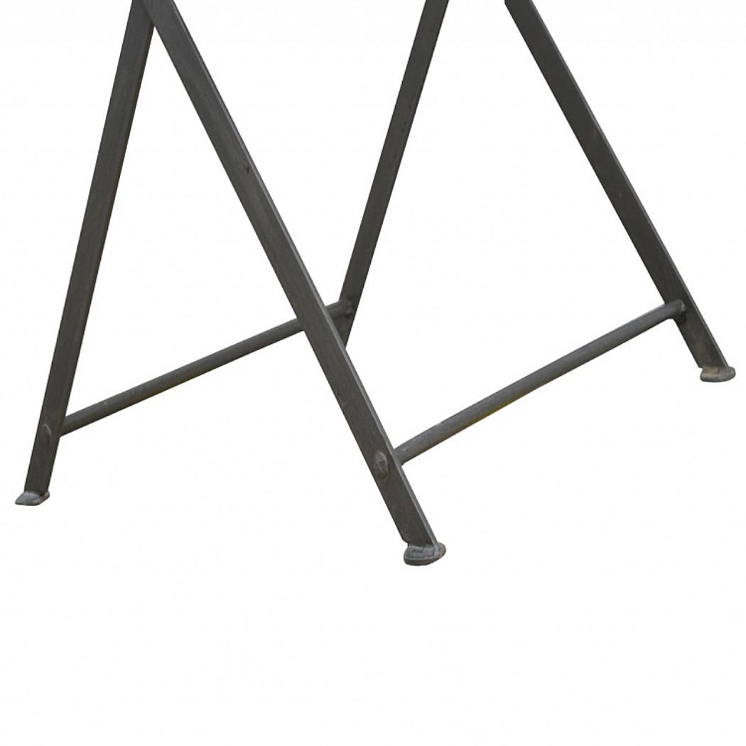 Wood Tray Table | Cross Iron Base | Portable Accent Table